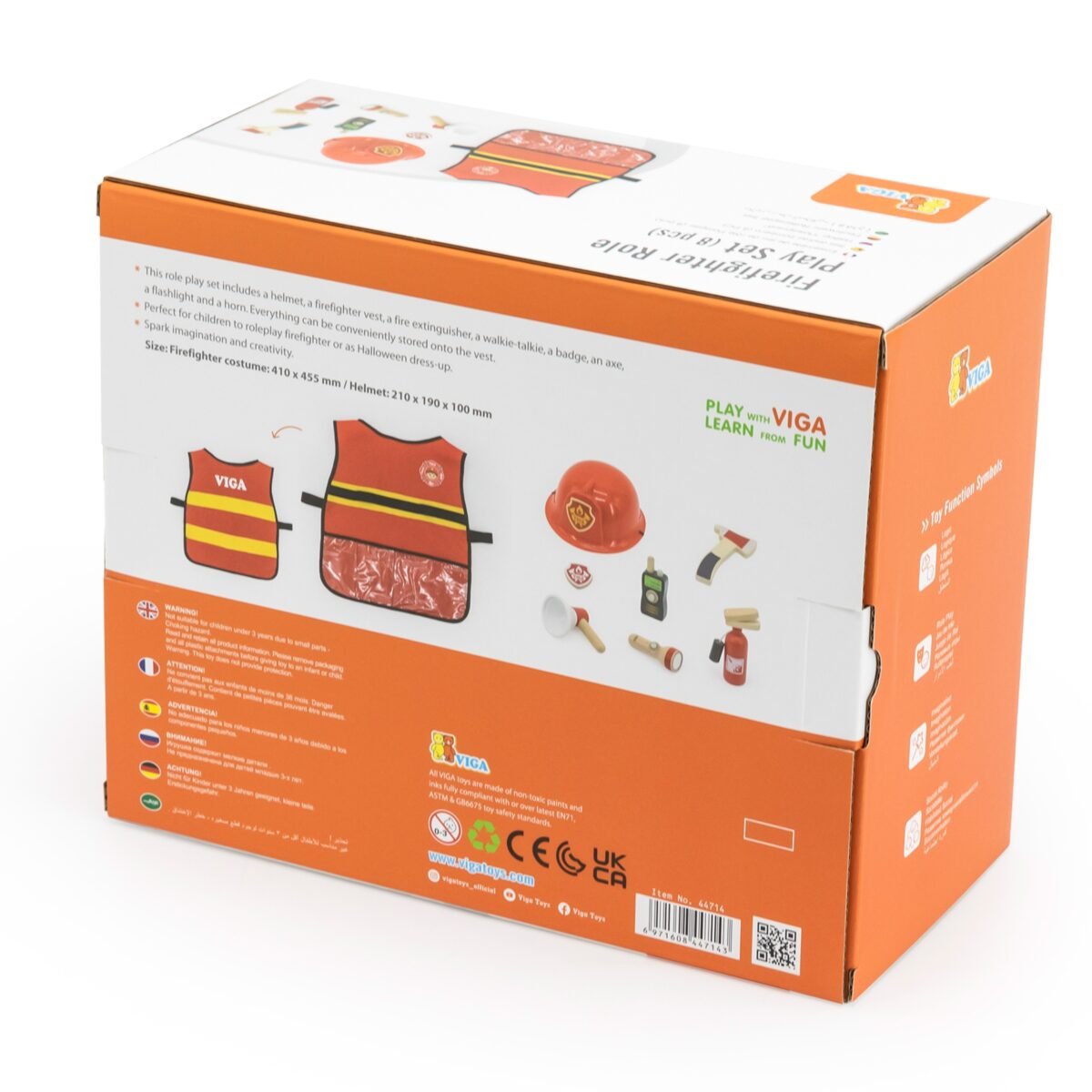 Mažojo ugniagesio rinkinys su liemene ir 7 mediniais priedais – Paveikslėlis 5