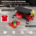 Mechaniko vežimėlis su ištraukiamu stalčiumi ir daiktadėžėmis (Juoda)
