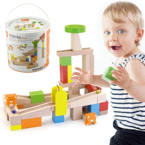 Medinė 49 dalių rutuliukų trasa