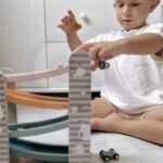 Medinė automobiliukų nusileidimo trasa su keturiomis mašinėlėmis – Paveikslėlis 2