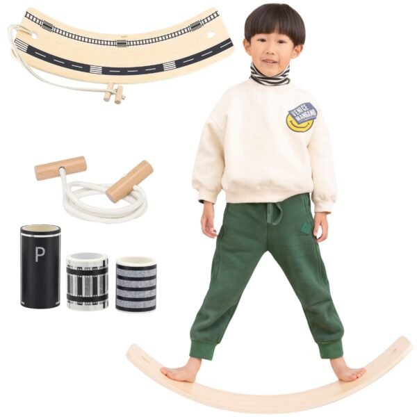 Medinė balansavimo lenta su veltiniu