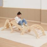 Medinė dvipusė čiuožykla su laipiojimo sienele – Paveikslėlis 7