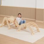 Medinė dvipusė čiuožykla su laipiojimo sienele – Paveikslėlis 8