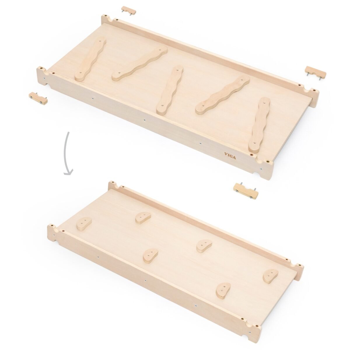 Medinė dvipusė čiuožykla su laipiojimo sienele – Paveikslėlis 9