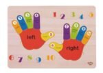 Medinė edukacinė rankų dėlionė skaičiavimui ir spalvų atpažinimui