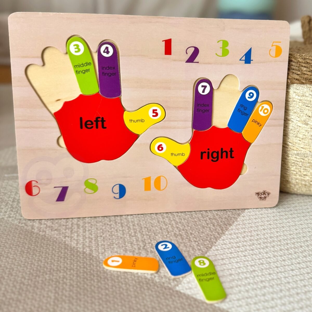 Medinė edukacinė rankų dėlionė skaičiavimui ir spalvų atpažinimui – Paveikslėlis 4