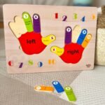 Medinė edukacinė rankų dėlionė skaičiavimui ir spalvų atpažinimui – Paveikslėlis 4