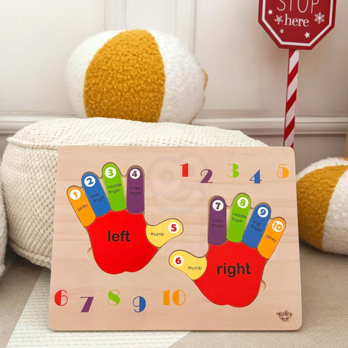 Medinė edukacinė rankų dėlionė skaičiavimui ir spalvų atpažinimui – Paveikslėlis 5