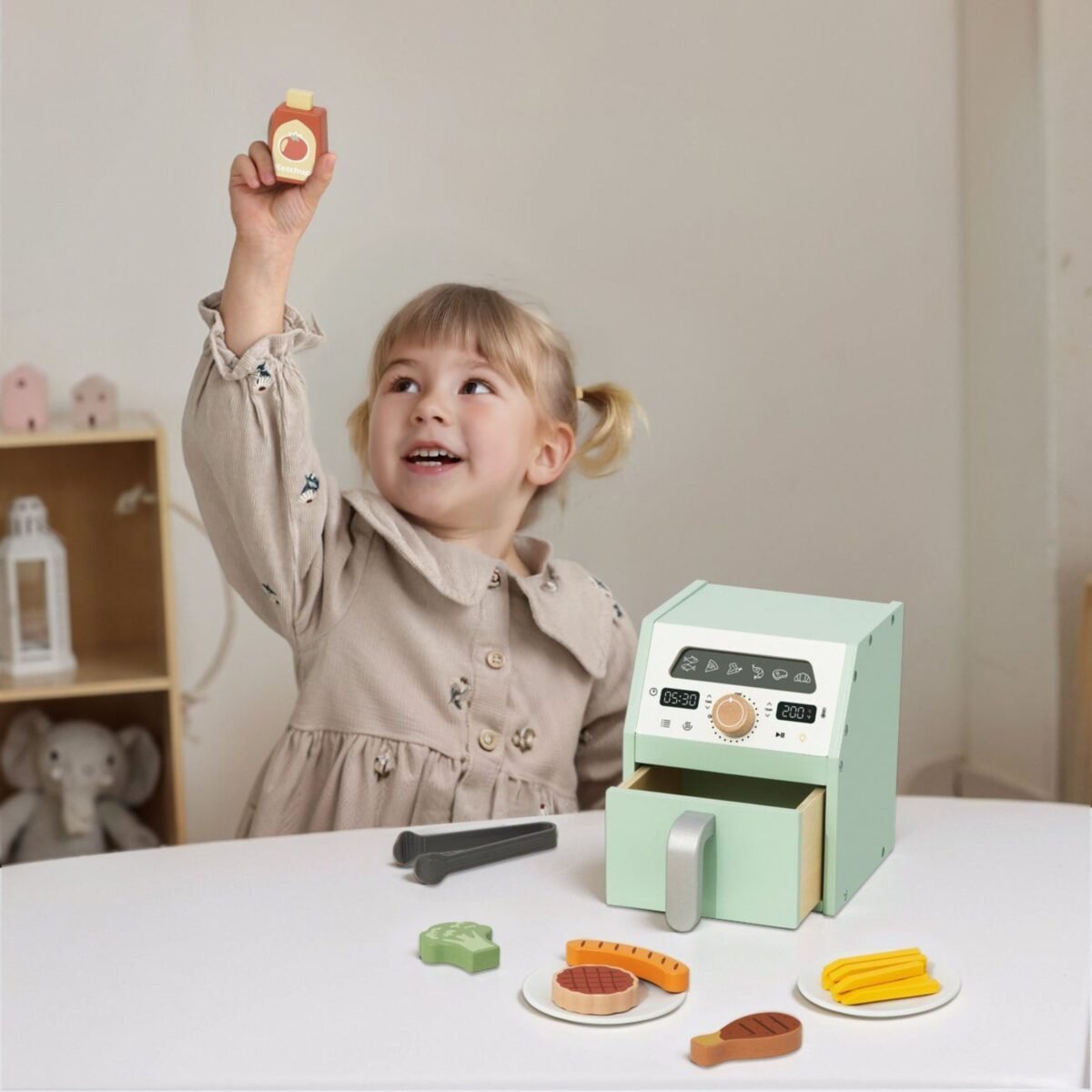 Medinė gruzdintuvė su maisto priedais – Paveikslėlis 5