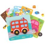 Medinė kaladėlių dėlionė su transporto priemonėmis – Paveikslėlis 11