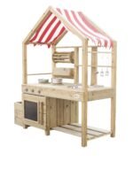 Medinė lauko virtuvėlė su stogeliu ir priedais – Paveikslėlis 4