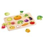 Medinė lavinamoji daržovių dėlionė Montessori