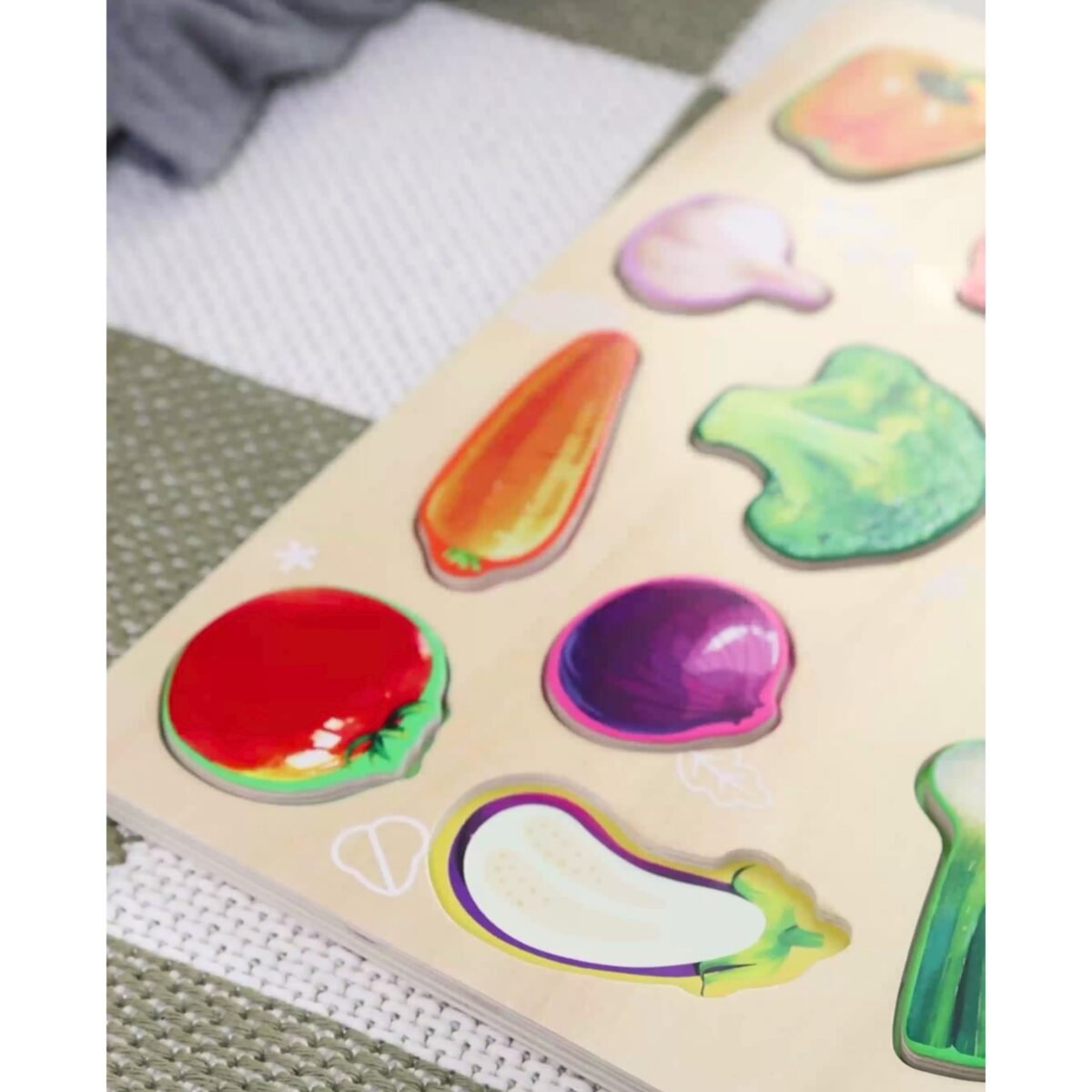 Medinė lavinamoji daržovių dėlionė Montessori – Paveikslėlis 3