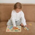 Medinė lavinamoji dėlionė su safario gyvūnėliais – Paveikslėlis 2