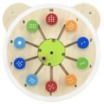 Medinė lavinamoji lenta skaičiams su meškiuku