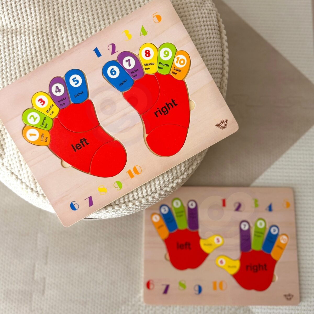 Medinė lavinamoji pėdų dėlionė skaičiams ir spalvoms – Paveikslėlis 3
