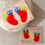 Medinė lavinamoji pėdų dėlionė skaičiams ir spalvoms – Paveikslėlis 3