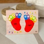 Medinė lavinamoji pėdų dėlionė skaičiams ir spalvoms – Paveikslėlis 4