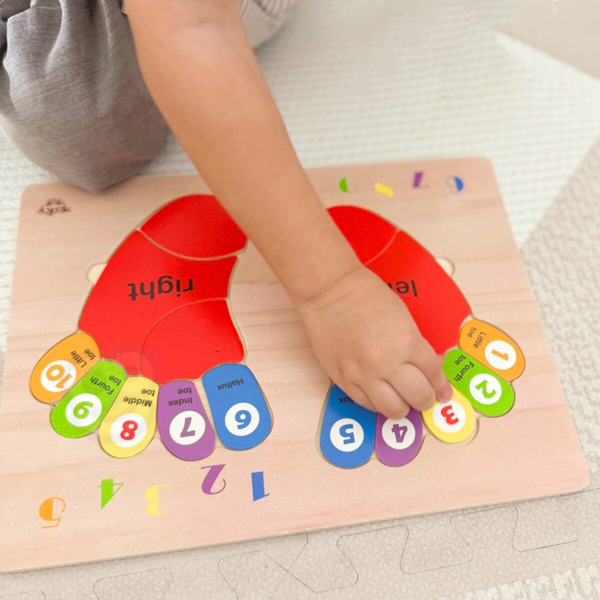 Medinė lavinamoji pėdų dėlionė skaičiams ir spalvoms – Paveikslėlis 6