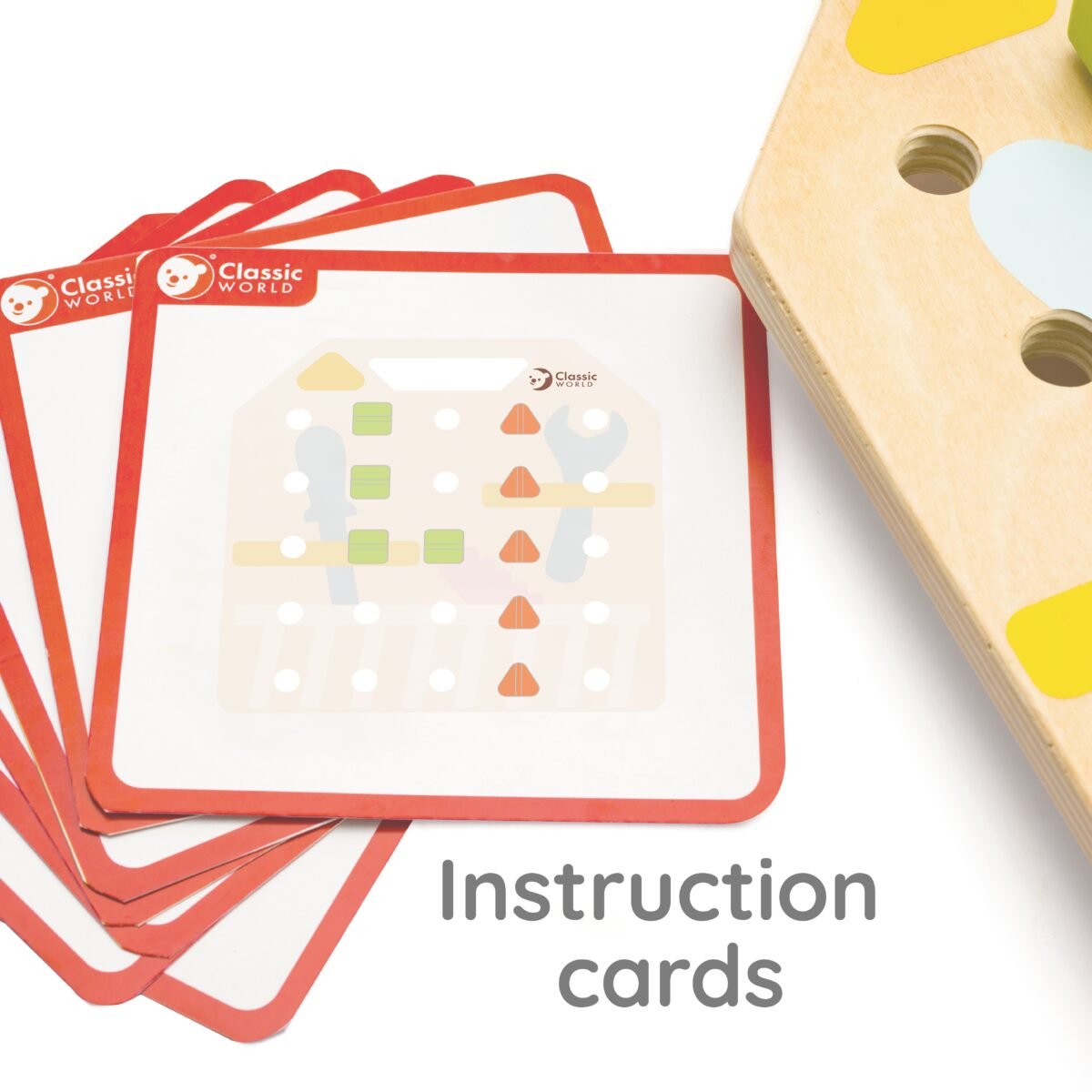 Medinė lavinamoji sraigtelių lenta su atsuktuvu ir kortelėmis – Paveikslėlis 8