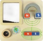 Medinė magnetinė edukacinė lenta su kompasu Montessori