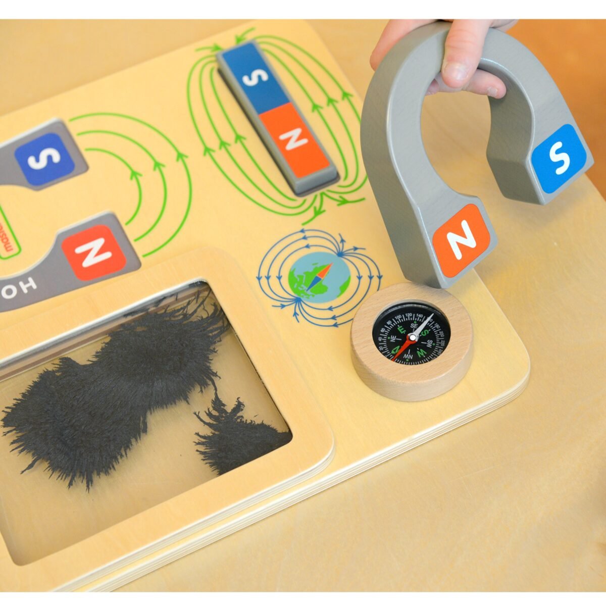 Medinė magnetinė edukacinė lenta su kompasu Montessori – Paveikslėlis 6