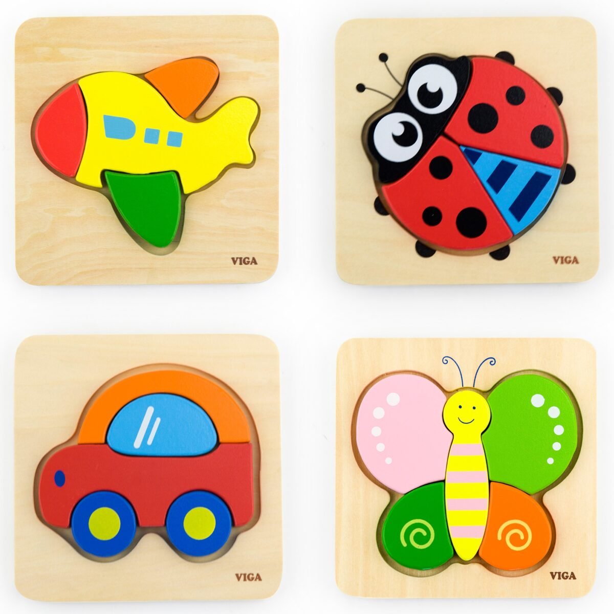 Medinė mini dėlionė mažyliams su automobiliu – Paveikslėlis 3