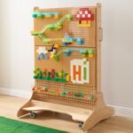 Medinė mobili dvipusė STEAM konstravimo lenta su priedais – Paveikslėlis 3