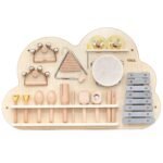 Medinė muzikinė lenta su 12 perkusinių instrumentų