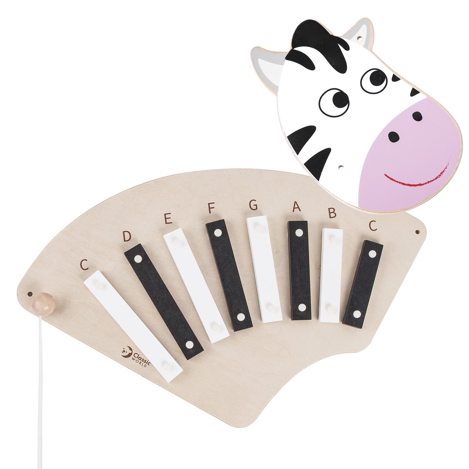 Medinė muzikinė sieninė lenta zebra Medinė muzikinė sieninė lenta zebra