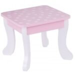 Medinis grožio staliukas su veidrodžiu ir kėdute – Paveikslėlis 4