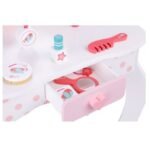 Medinis grožio staliukas su veidrodžiu ir kėdute – Paveikslėlis 5