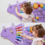 Medinė sensorinė lavinamoji lenta Triceratopso formos – Paveikslėlis 3