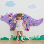 Medinė sensorinė lavinamoji lenta Triceratopso formos – Paveikslėlis 5