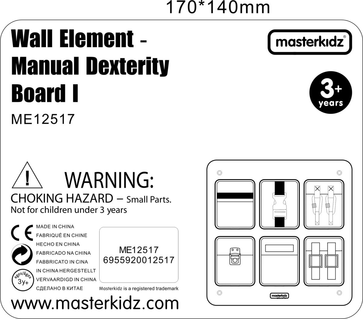 Medinė sieninė lavinamoji lenta su 6 kišenėlėmis ir užsegimais – Paveikslėlis 7