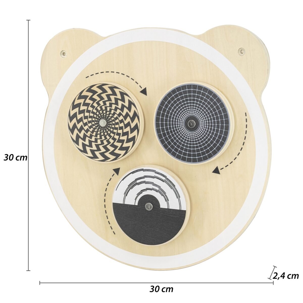 Medinė sieninė optinių iliuzijų lentelė meškučio formos – Paveikslėlis 3