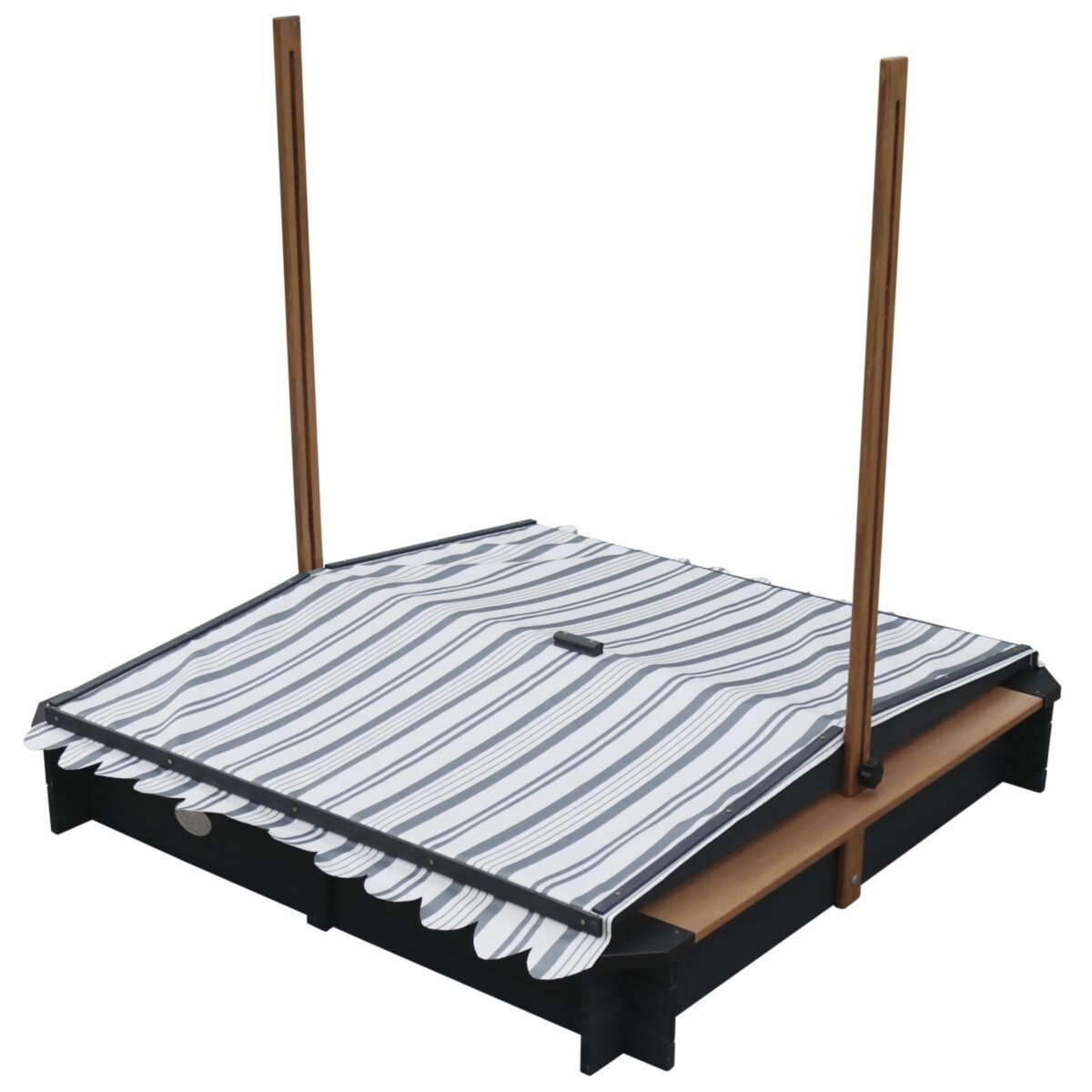 Medinė smėlio dėžė su stogeliu-dangčiu ir suoliukais – Paveikslėlis 5