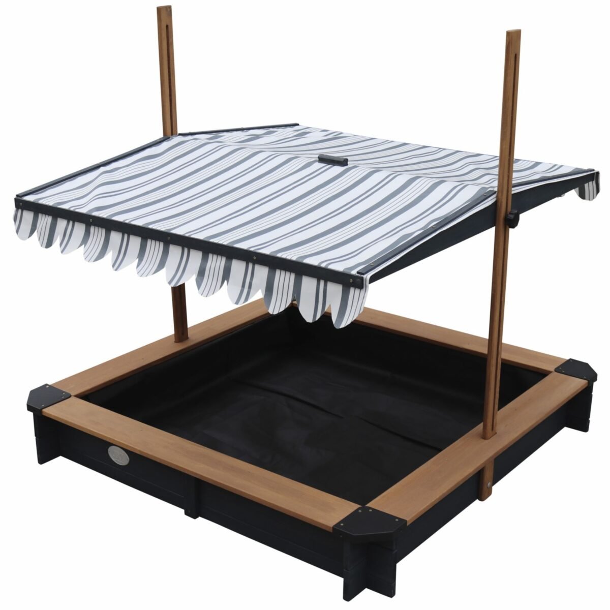 Medinė smėlio dėžė su stogeliu-dangčiu ir suoliukais – Paveikslėlis 7