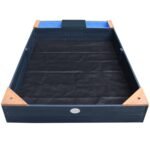 Medinė smėlio dėžė su talpyklomis, suoliuku-daiktadėže ir dangčiu – Paveikslėlis 3