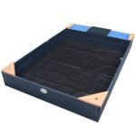 Medinė smėlio dėžė su talpyklomis, suoliuku-daiktadėže ir dangčiu – Paveikslėlis 4