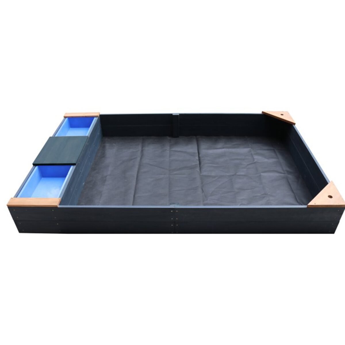 Medinė smėlio dėžė su talpyklomis, suoliuku-daiktadėže ir dangčiu – Paveikslėlis 5