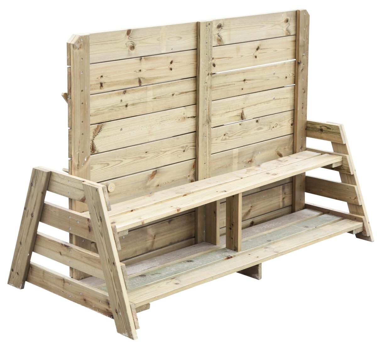 Medinė smėlio žaidimų sienelė su suoliuku – Paveikslėlis 10