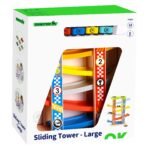 Medinė spalvota mašinėlių trasa su čiuožykla – Paveikslėlis 15