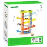 Medinė spalvota mašinėlių trasa su čiuožykla – Paveikslėlis 16