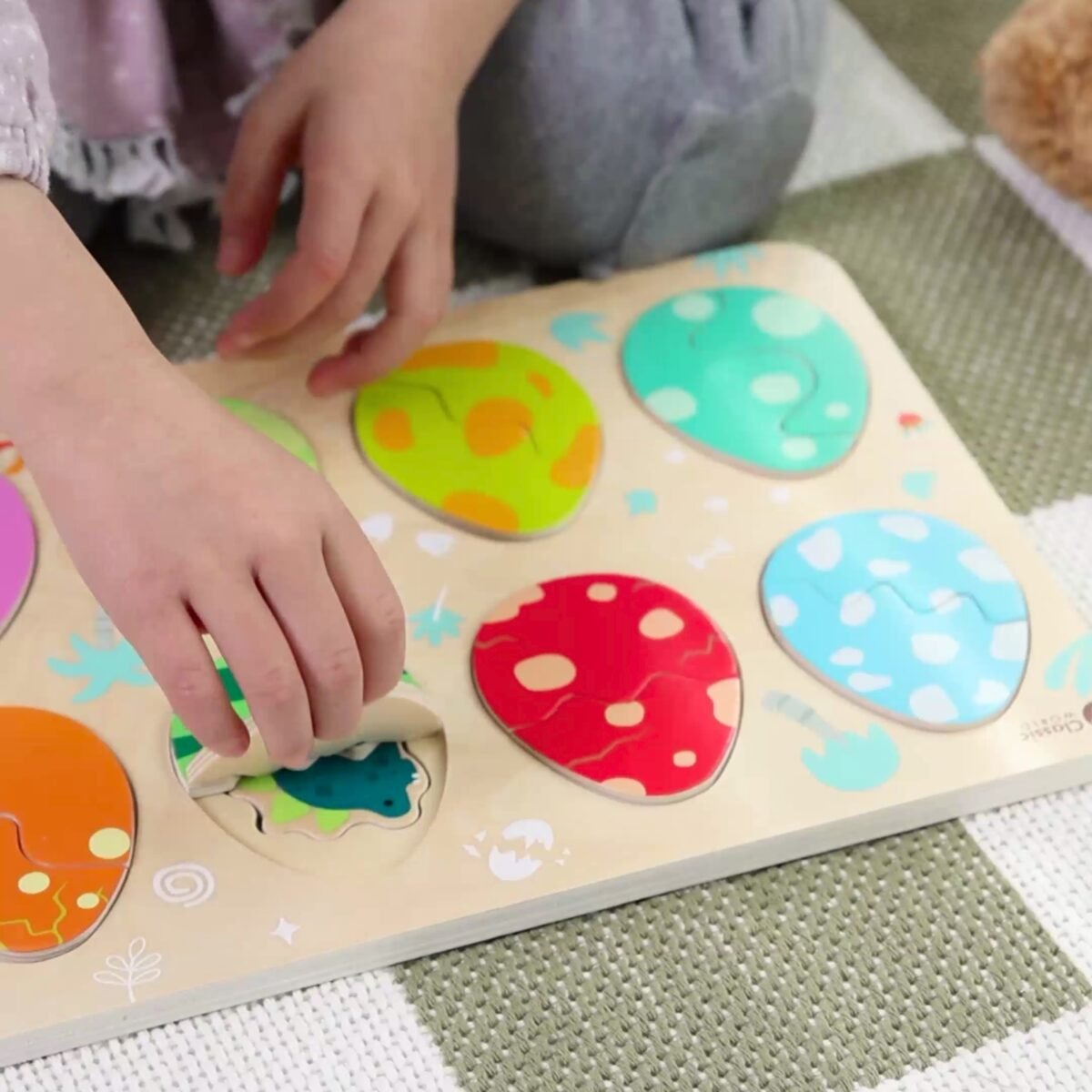 Medinė trijų sluoksnių dinozaurų išsiritimo dėlionė – Paveikslėlis 7