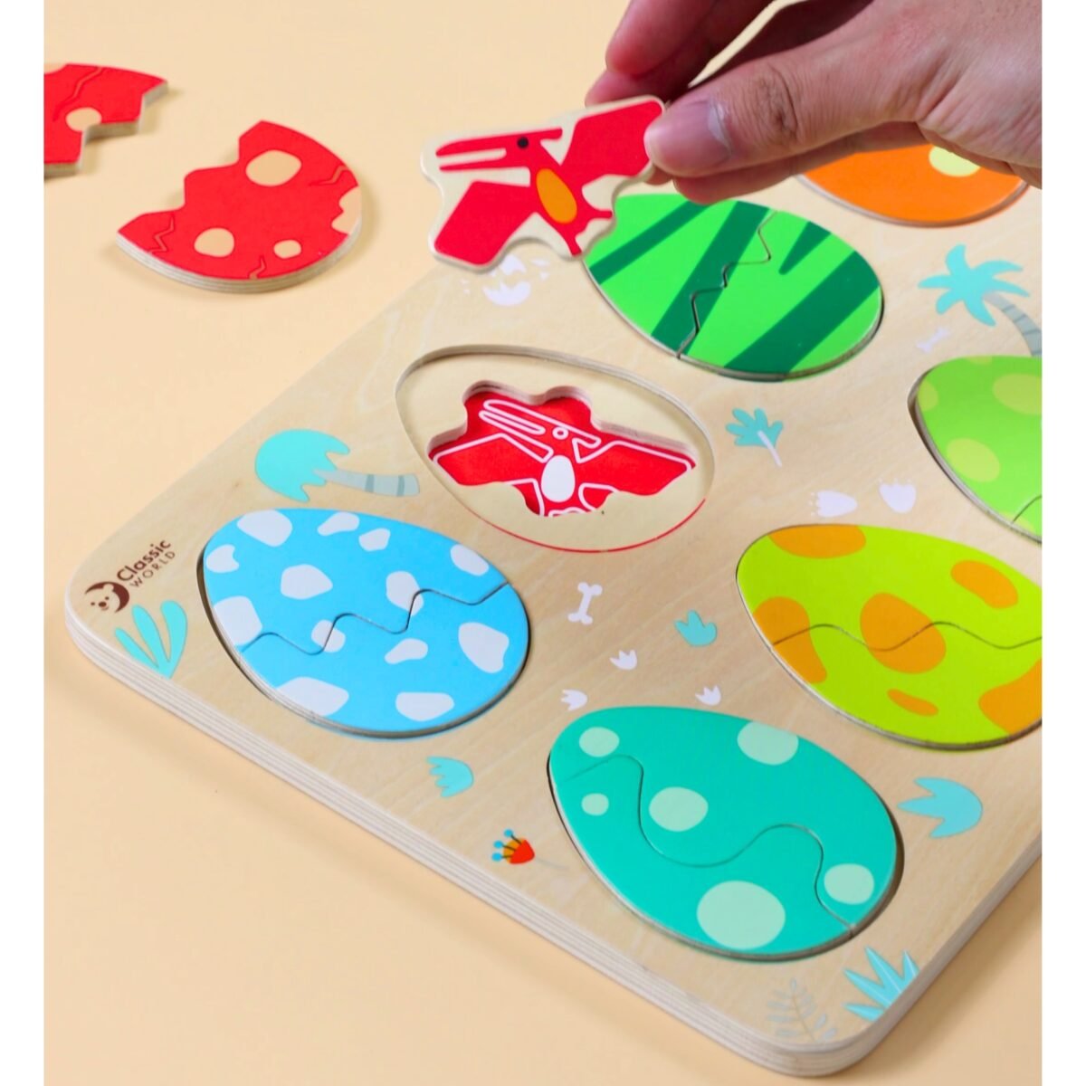 Medinė trijų sluoksnių dinozaurų išsiritimo dėlionė – Paveikslėlis 9