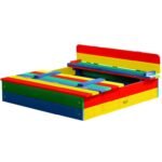 Medinė smėlio dėžė su sulankstomais suoliukais-dangčiu – Paveikslėlis 3