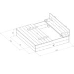 Medinė smėlio dėžė su sulankstomais suoliukais-dangčiu – Paveikslėlis 8