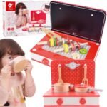 Medinė virtuvėlė 2in1: grilis ir viryklė vaikams