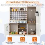 Medinė žaidimų virtuvėlė su ledukų aparatu ir virykle (Natūrali) – Paveikslėlis 3